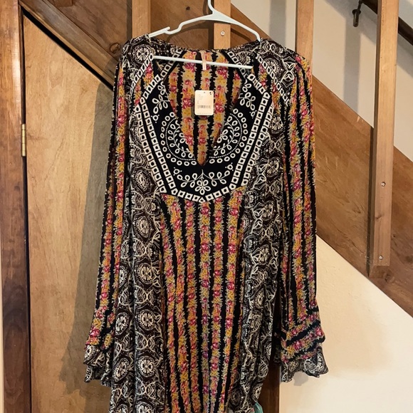 Black floral Free People tunic dress - Picture 1 of 3